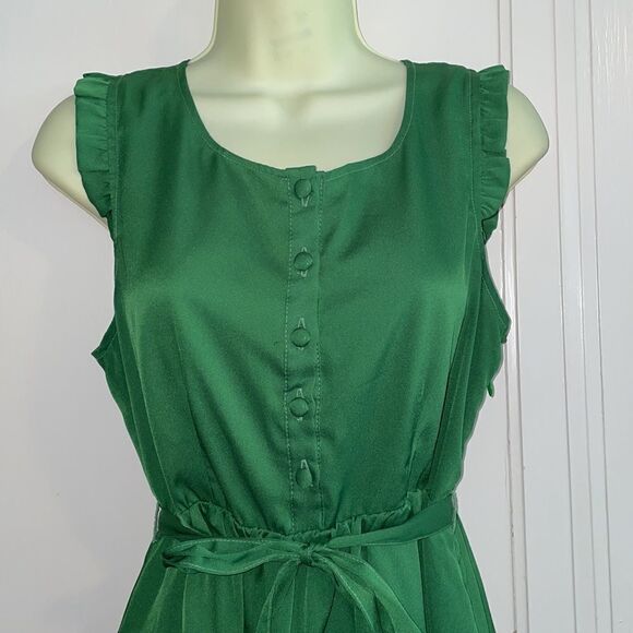Tulle green polyester summer dress - Picture 2 of 8